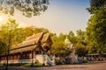 Beautiful Thai architecture Buddhist temple at Wat Ram Poeng (Tapotaram) temple, Chiang Mai, Thailand. Wat Rampoeng is one of famo