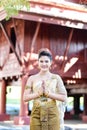 Beautiful Thai girl in Thai traditional costume