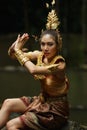 Beautiful Thai lady in Thai traditional drama dress Royalty Free Stock Photo