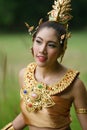 Beautiful Thai lady in Thai traditional drama dress Royalty Free Stock Photo