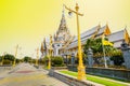 Beautiful Thai style church of Wat Sothon Wararam Worawihan in Chachoengsao Province