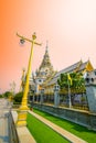 Beautiful Thai style church of Wat Sothon Wararam Worawihan in Chachoengsao Province