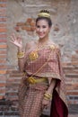 Thai woman in national costum Royalty Free Stock Photo