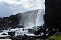 Beautiful Thingvellir Waterfall in Iceland in Summer
