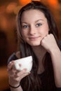 Beautiful thoughtful woman drinking coffee Royalty Free Stock Photo