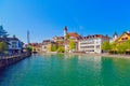 Beautiful Thun city, Lake Thunersee, swiss alps, Switzerland Royalty Free Stock Photo