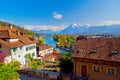 Beautiful Thun city, Lake Thunersee, swiss alps, Switzerland Royalty Free Stock Photo