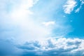 Beautiful thunderclouds. Beautiful dramatic blue sky background with fluffy dark clouds. Rainy weather Royalty Free Stock Photo