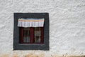 Beautiful tibet style door and window decorate at Thiksey monastery  Gompa  temple. India, Ladakh, Thiksey Monastery Royalty Free Stock Photo