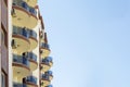 Round balconies on modern building