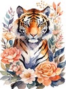 Beautiful Tiger in Watercolor