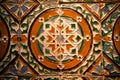 Beautiful tiles panel with traditional patterns, made in 15th -16th century, Spain