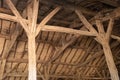 Beautiful timber frame in an old barn in the countryside Royalty Free Stock Photo