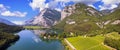 Beautiful Toblino lake is considered one of the most romantic lakes in the Trentino, Italy.