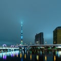 Beautiful Tokyo cityscape with Tokyo Skytree at late evening, Japan.