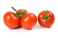 Beautiful tomatoes isolated on the white Royalty Free Stock Photo