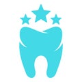 Beautiful tooth logo icon, flat style.