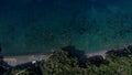 Top down aerial shot of Tirreno coastline, Italy