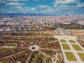 Beautiful top view on afternoon over Schonbrunn Park in Vienna. View of the palace from above. Royalty Free Stock Photo