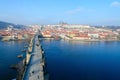 Beautiful top view of Charles Bridge, embankment of Vltava river, Kampa island, Prague Castle, Czech Republic Royalty Free Stock Photo