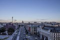 Top view of the historic center of Moscow Russia from the roof of the Central children`s store