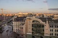 Top view of the historic center of Moscow Russia from the roof of the Central children`s store