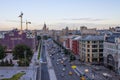 Top view of the historic center of Moscow Russia from the roof of the Central children`s store