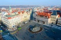 Beautiful top view of historical center of Prague Stare Mesto, Old Town Square, Czech Republic