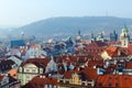 Beautiful top view of historical center of Prague Stare Mesto, Czech Republic