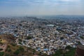 Beautiful top view of Jodhpur city from Mehrangarh fort, Rajasthan, India. Jodhpur is called Blue city since Hindu Brahmis there