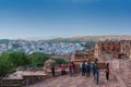Beautiful top view of Jodhpur city from Mehrangarh fort, Rajasthan, India. Jodhpur is called Blue city since Hindu Brahmins there