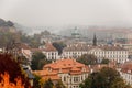 Beautiful top view of old European town in autumn Royalty Free Stock Photo