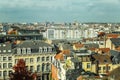 Beautiful top view of old houses in Brussels. Gorgeous bright cityscape on a sunny day