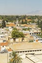 Beautiful top view of the orange roofs of houses in a European city. Royalty Free Stock Photo