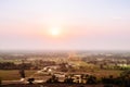 Beautiful top view Sunset or sunrise scene of Uthaithani or Uthai thani, Thailand