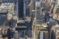 Beautiful top view from 86th floor of Empire State Building on streets of Manhattan in New York with Macy\'s Royalty Free Stock Photo