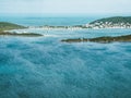Top view of a tropical bay and an island in Vietnam Royalty Free Stock Photo