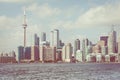 Beautiful Toronto`s skyline over lake. Toronto, Ontario, Canada.