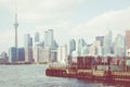 Beautiful Toronto`s skyline over lake. Toronto, Ontario, Canada.