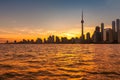 Toronto skyline at sunset, Ontario, Canada. Royalty Free Stock Photo