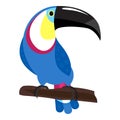 Beautiful toucan icon, cartoon style