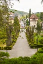 Beautiful touristic destination the balneary city Baile Govora with old architecture and awesome green parks - Romania, Baile