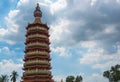 Beautiful tower Chinese hexagon pagoda on blue sky background Royalty Free Stock Photo
