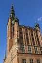 The beautiful tower of the City Hall of Gdansk. Poland Royalty Free Stock Photo