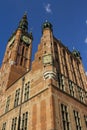 The beautiful tower of the City Hall of Gdansk. Poland Royalty Free Stock Photo