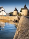 Beautiful towers in dawn in a small village in France, coastline Royalty Free Stock Photo