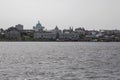 Beautiful towers, a fortress and a mosque on the banks of the river. Kazan Kremlin. Royalty Free Stock Photo