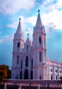 Beautiful towers of the world famous basilica of Our Lady of Good Health in velankanni.