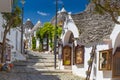 Beautiful town of Alberobello with trulli houses, main touristic Royalty Free Stock Photo