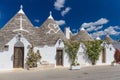 Beautiful town of Alberobello with trulli houses, main turistic district, Apulia region, Southern Italy Royalty Free Stock Photo